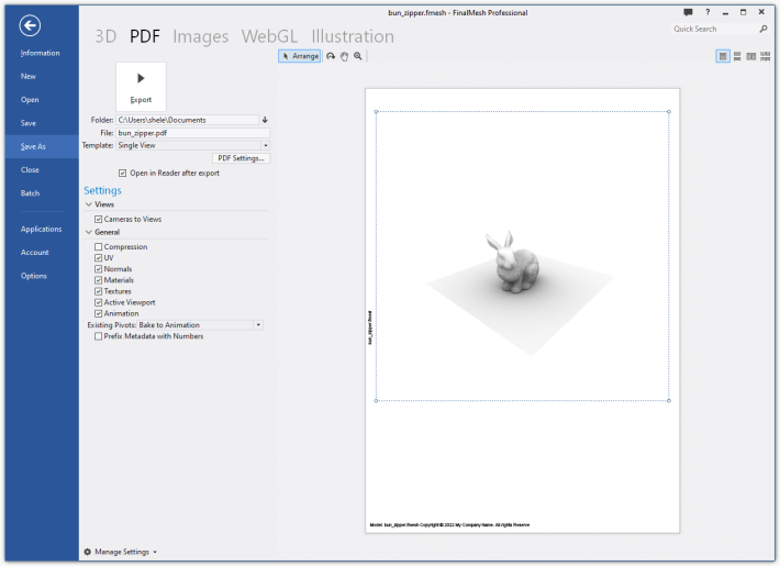 Save 3D To PDF